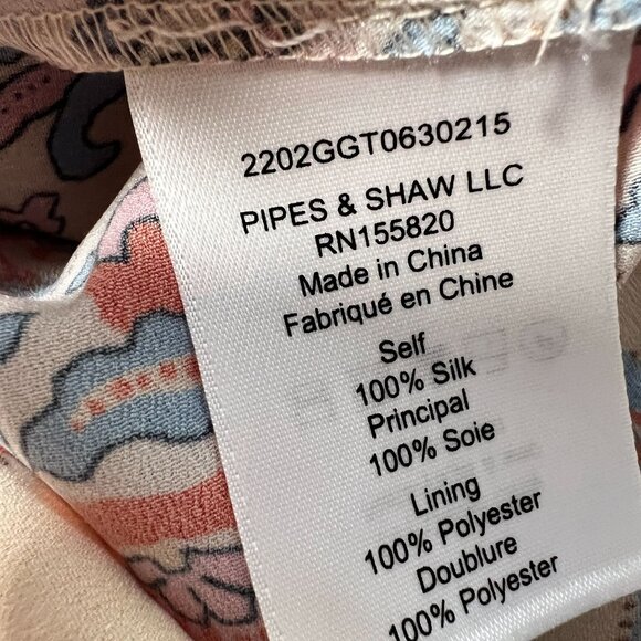 Veronica Beard Kaydence Paisley Silk Midi Skirt Multi  Ruffle Sheer 00 - Picture 15 of 16